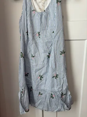 Tulip B Blue And White Striped Floral Dress Size Small New thumbnail 3
