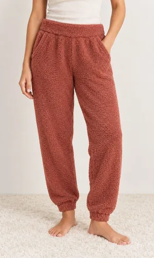 Abercrombie & Fitch Soft A&F Collection Medium Fuzzy Jogger Pants Pink thumbnail 1