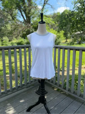 Banana Republic White Tank with Gray Trim thumbnail 2