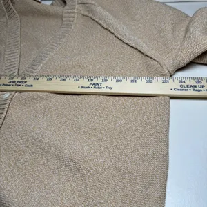 Offline by Aerie Tan Marl V-Neck Button Front Cardigan Sweater Thumbholes Medium thumbnail 6