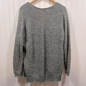 Express gray open warm knit cardigan thumbnail 4