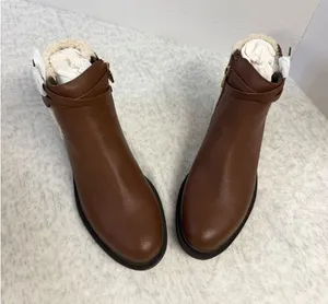 Kenneth Cole Reaction Wind Lug Buckle‎ Cozy Brown Faux Shearling Boots 8.5 NIB thumbnail 1