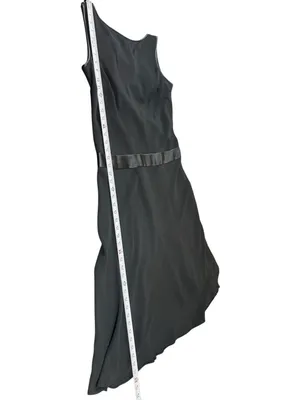 Liz Claiborne VTG Liz Taylor Black Sleeveless Midi Dress 10 Cowl Drape Back Cocktail Formal thumbnail 7