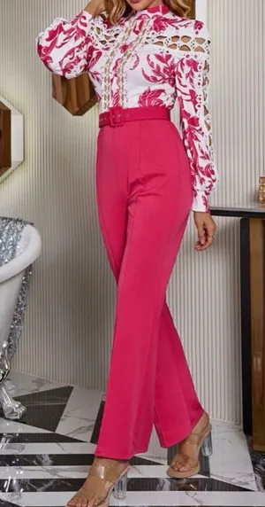 Boutique Floral Belted Jumpsuit thumbnail 1