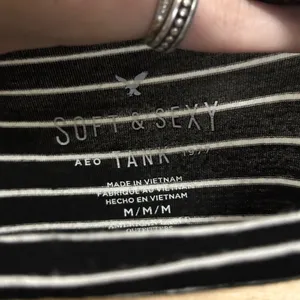American Eagle Soft and Sexy Black and White Striped V-neck Tank Top size medium thumbnail 4