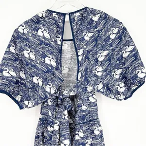 NWT Laura Ashley x Urban Outfitters Swan Puff Sleeve Mini Dress‎ XS Cottagecore thumbnail 5