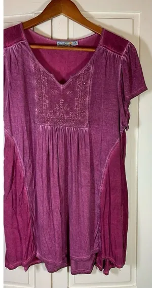 Unity World Wear Whimsygoth Sequin Boho‎ Tunic Women's Small Purple Top Blouse thumbnail 1
