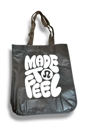 Lululemon Made To Feel Reusable Tote Bag Black White Large Shopper Gym thumbnail 1