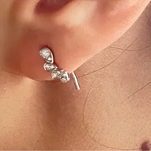 Sterling Silver Josephine zircons Pear-shaped zircon stone earrings thumbnail 5