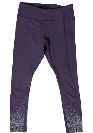 Lululemon Eggplant Purple Tight Stuff Scalloped Hem Crop Capri Leggings size 6 thumbnail 1