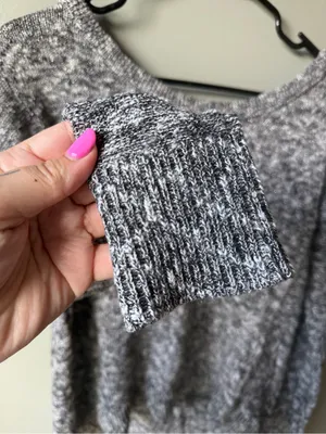 American Eagle Medium Marled Knit Boat Neck Sweater Gray Long Sleeve thumbnail 3