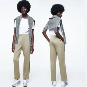 NWT Zara woman’s Side Stripe Retro Joggers Pants Green Small thumbnail 2