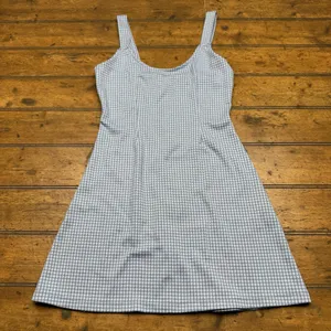 Forever 21 Light Blue Houndstooth Mini Dress Sleeveless Scoop Neck‎ Size S thumbnail 1