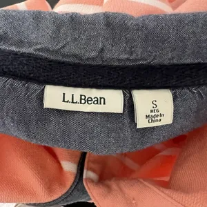 L.L. Bean Women’s Rugby Pullover Striped Chambray Collared Size Small Peach thumbnail 5
