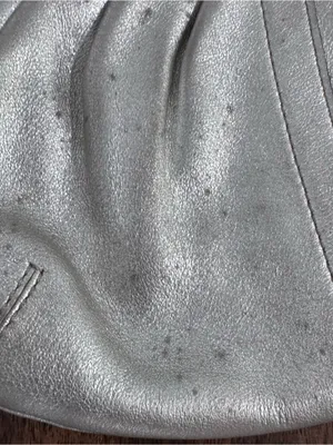 Coach Silver Pleated Leather Small Wristlet thumbnail 5