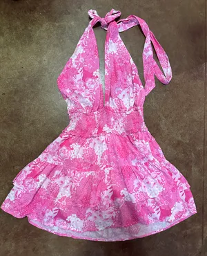 Pink Tie Smocked Dress thumbnail 3