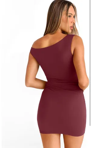 Amazon Red Asymmetrical Dress thumbnail 3