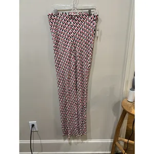 Anthropologie The Tilda Printed RED lipstick TUBES WIDE LEG PANTS Size Medium thumbnail 4