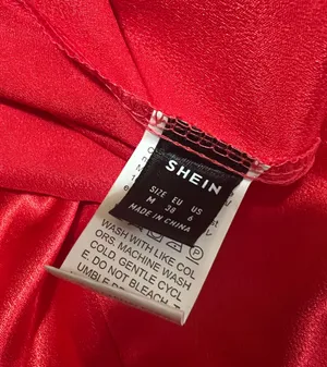 SheIn VCAY Red Twist Front Keyhole Back Satin Blouse thumbnail 9
