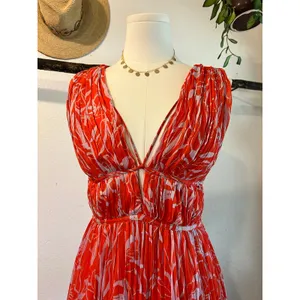 Astr The Label Pascadero Orange Abstract Maxi Gown Dress Size XS thumbnail 16