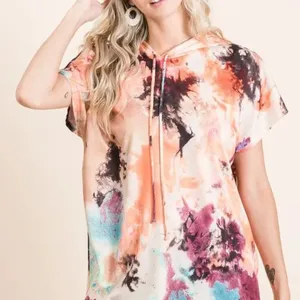 BiBi Tie‎ Dye Terry Hoodie With Drawstring Size L thumbnail 5