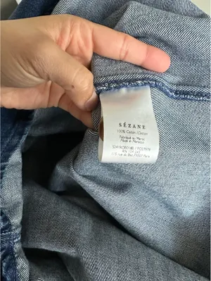 Sezane Sofie Denim Button Down Dress  Size 36 thumbnail 5