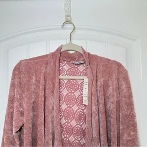 Bliss Lane Large Mauve Dust Rose‎ Waterfall Drape Cardigan Fairycore Boho Chic thumbnail 3