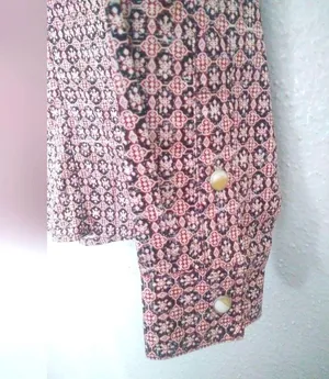 Panhandle S Western Pearl Snap Cowgirl Fitted Cotton Shirt in Pink Pattern thumbnail 2