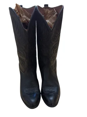 Tony Lama Black Leather Western Cowboy Boots Women’s 8 M Vintage USA Western GUC thumbnail 10