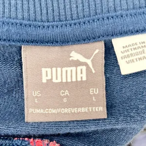 Retro 90s Inspired Athleisure Pullover Sweatshirt Puma Hot Pink Zip Blue Small‎ thumbnail 4