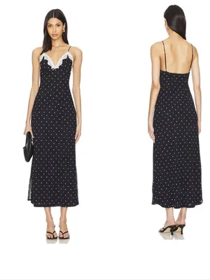 NIA Jasmine Dress Polka Dot Lace trim, S thumbnail 2