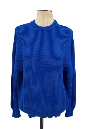 Bogner Vintage Sweater Ribbed‎ Knit Cotton Acrylic Blend Blue Size US 10 thumbnail 1