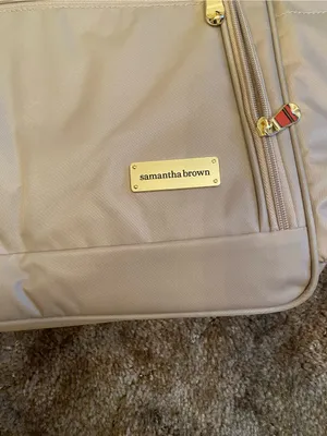 Samantha Brown Neutral Beige Taupe Tote with Gold Hardware Accents thumbnail 2