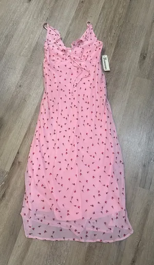 Pink rose Print sleeveless midi dress - pink lemonade thumbnail 1