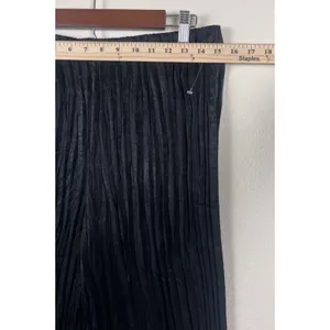 Bella Dahl Black Pleated Silky Finish Wide Leg Pants Women’s SZ M Elastic Waist thumbnail 9