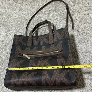 Michael Michael Kors Black and Brown MK Logo Tote with Shoulder Strap thumbnail 3
