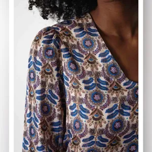Retro 70s Vibe Mini Dress Long Puff Sleeve Deeluxe Size Small Party Disco Boho thumbnail 4
