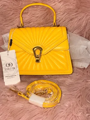 Scarleton Yellow Quilted Top-Handle Satchel with Detachable Strap thumbnail 1
