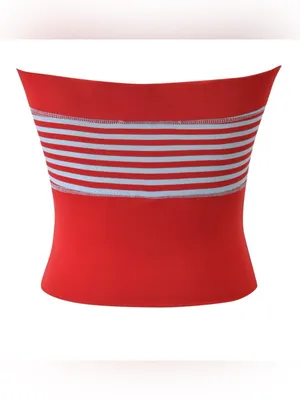 I AM GIA Blare Zip Up Boob Tube Top Red Medium NWT IN PACKAGE thumbnail 6