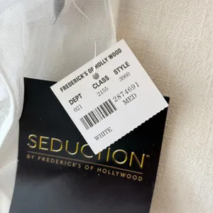 Frederick's of Hollywood Seduction Lace Halter Chemise Women Medium White NWT thumbnail 4