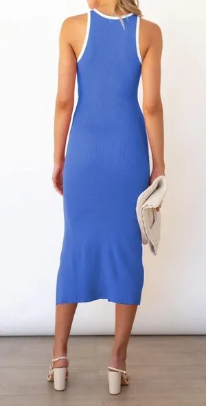 Amazon Blue Cut-out Sleeveless Dress thumbnail 2