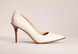 COACH Restored Waverly PumpS Office Siren Core Heels Genuine Leather White Silver Studded-6.5B Comes with box thumbnail 1
