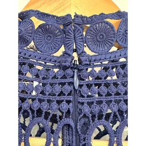 Two Sisters The Label Navy Blue Lace Mini Dress Long Sleeve Mock Neck US 4 NWT thumbnail 5