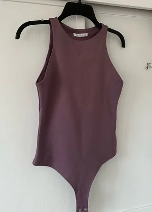 Double Lined Purple Body Suit • size small thumbnail 1