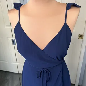 Lulus Here’s To Us Navy Wrap Maxi Dress‎ Bridesmaid Wedding thumbnail 5