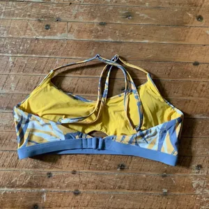 Red Carter yellow & gray cutaway strappy XS bikini top thumbnail 2