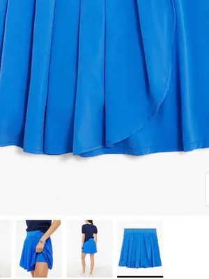 J.Crew Pleated Athletic Tennis Skort Bright Blue with Built In Shorts Sz S thumbnail 3