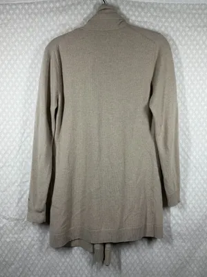 Lafayette 148 Tan Wool Cashmere‎ Blend Belted Cardigan thumbnail 7