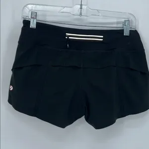 Lululemon Black Run Speed Up Layered Athletic Shorts Size 4 thumbnail 3