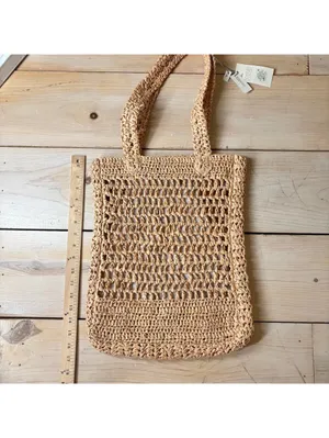 A New Day NWT Women's Large Woven Straw Tote Bag thumbnail 4